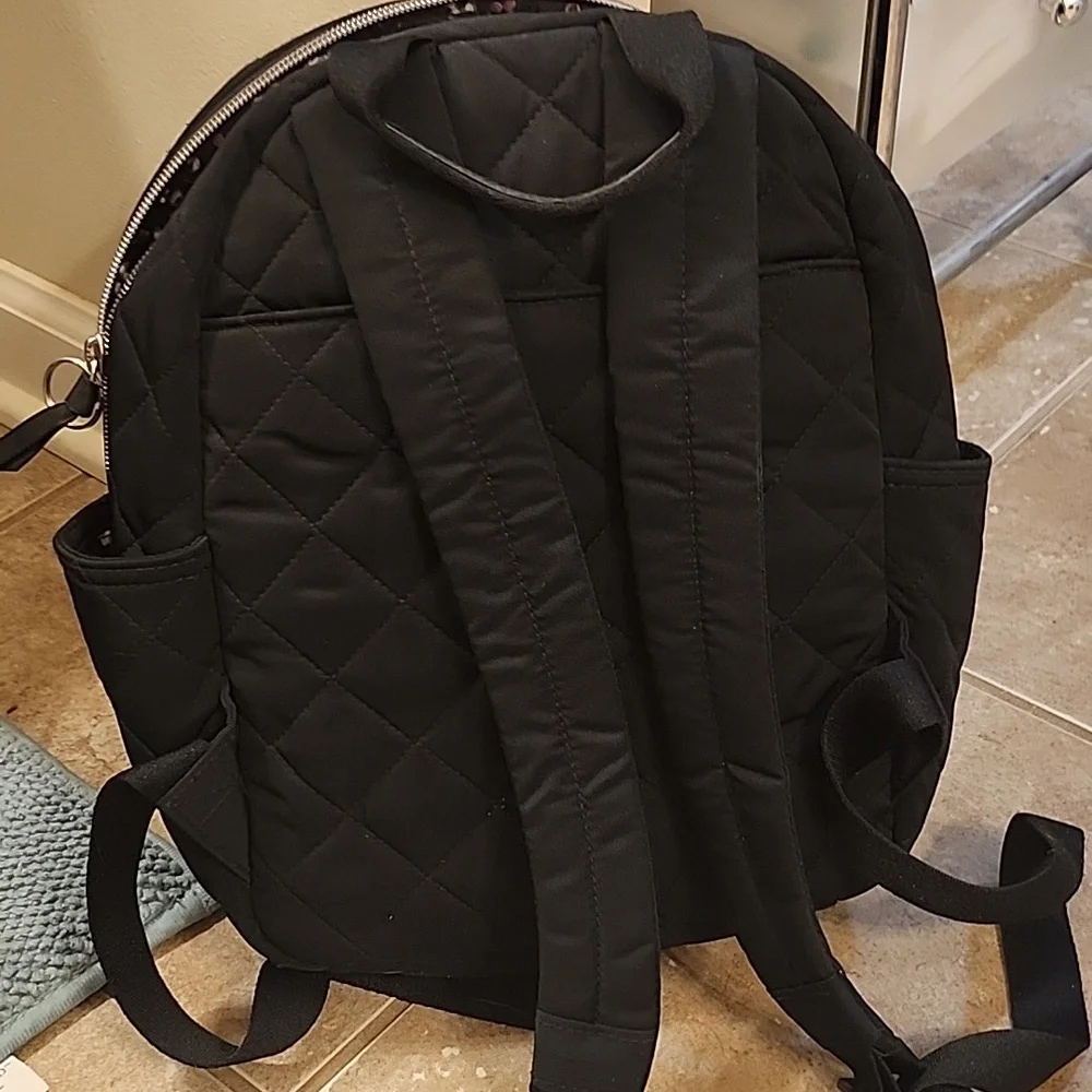 Black Quilted Backpack - Picture 4 of 5